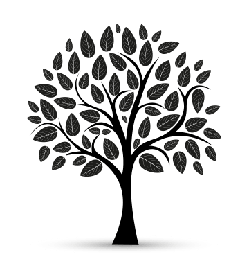 tree graphic with leaves